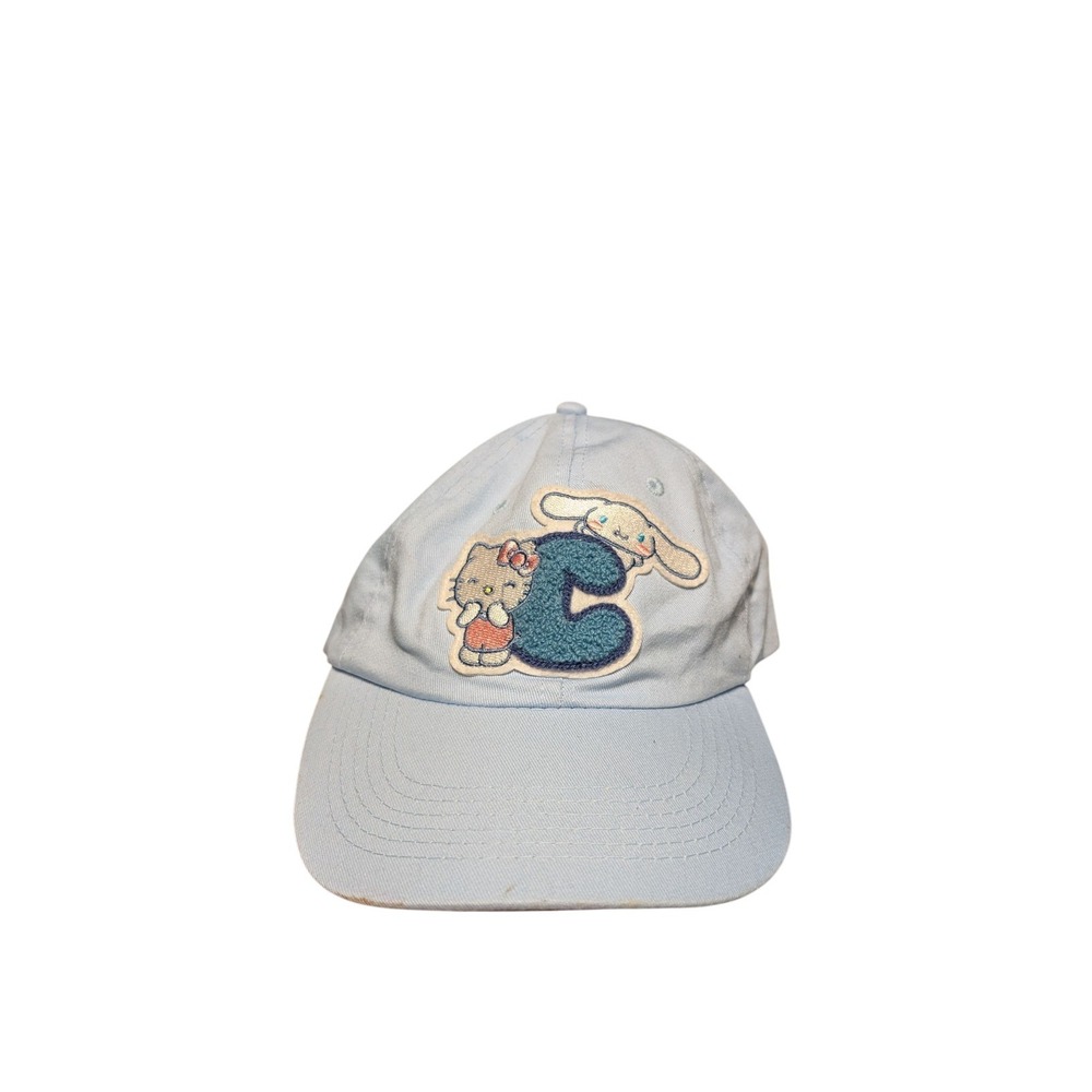 Letter C Hello Kitty and Cinnamoroll Light Blue Baseball Cap